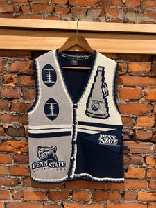 Vintage Penn State Knit Cardigan Vest (WM)