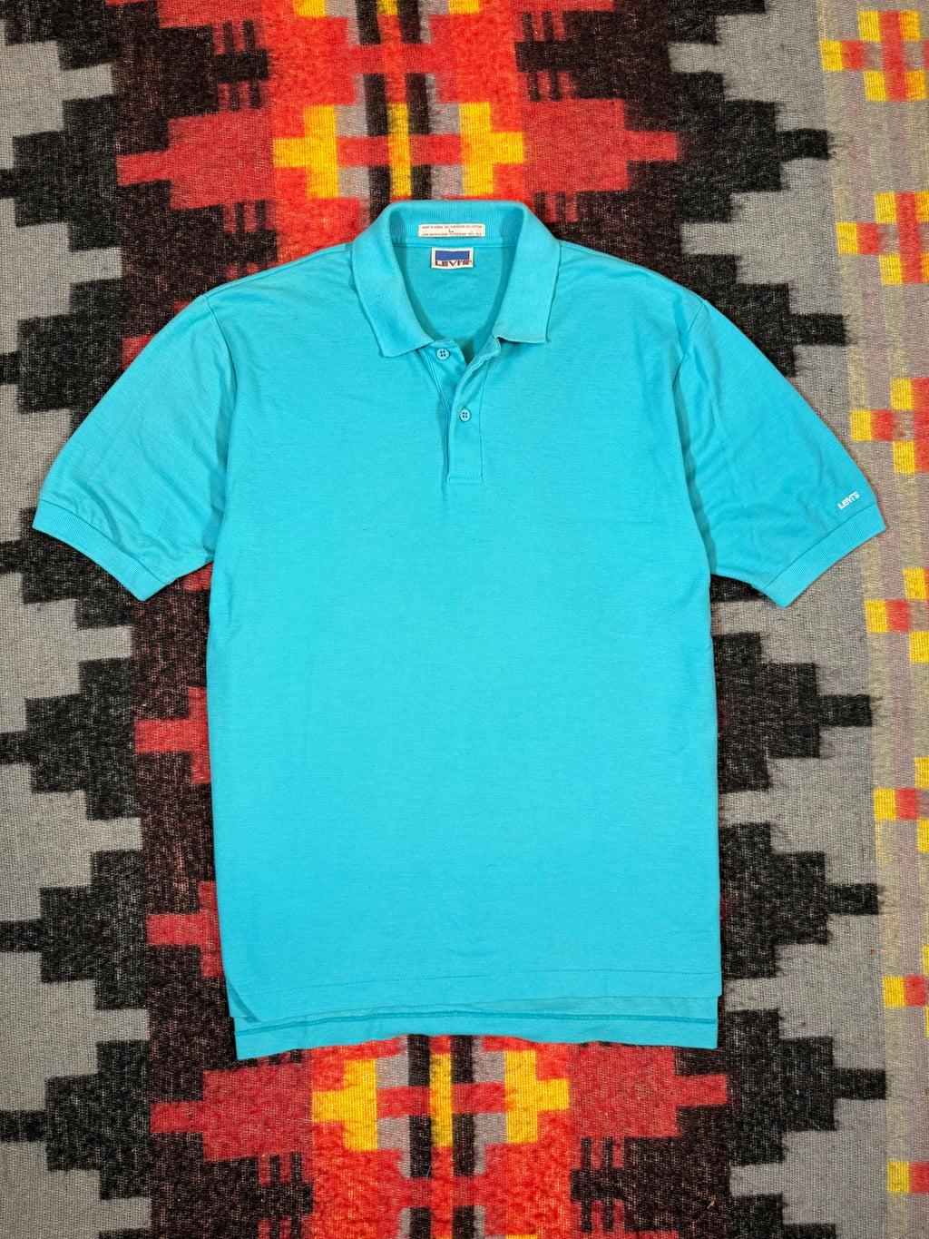 Vintage 80s Levi’s Teal Polo Shirt (L)