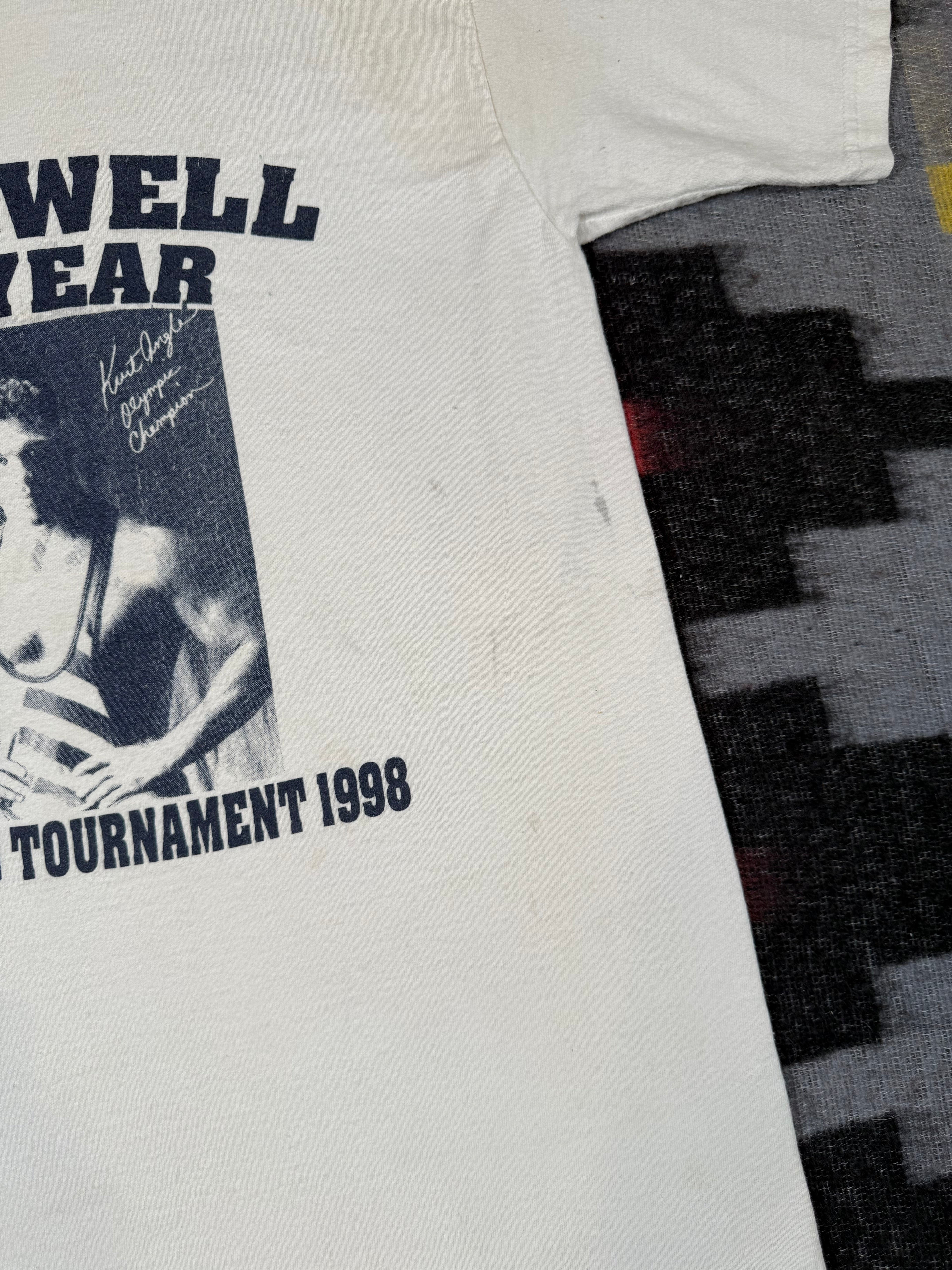 Vintage 1998 Kurt Angle Wrestling Tournament Shirt (M)