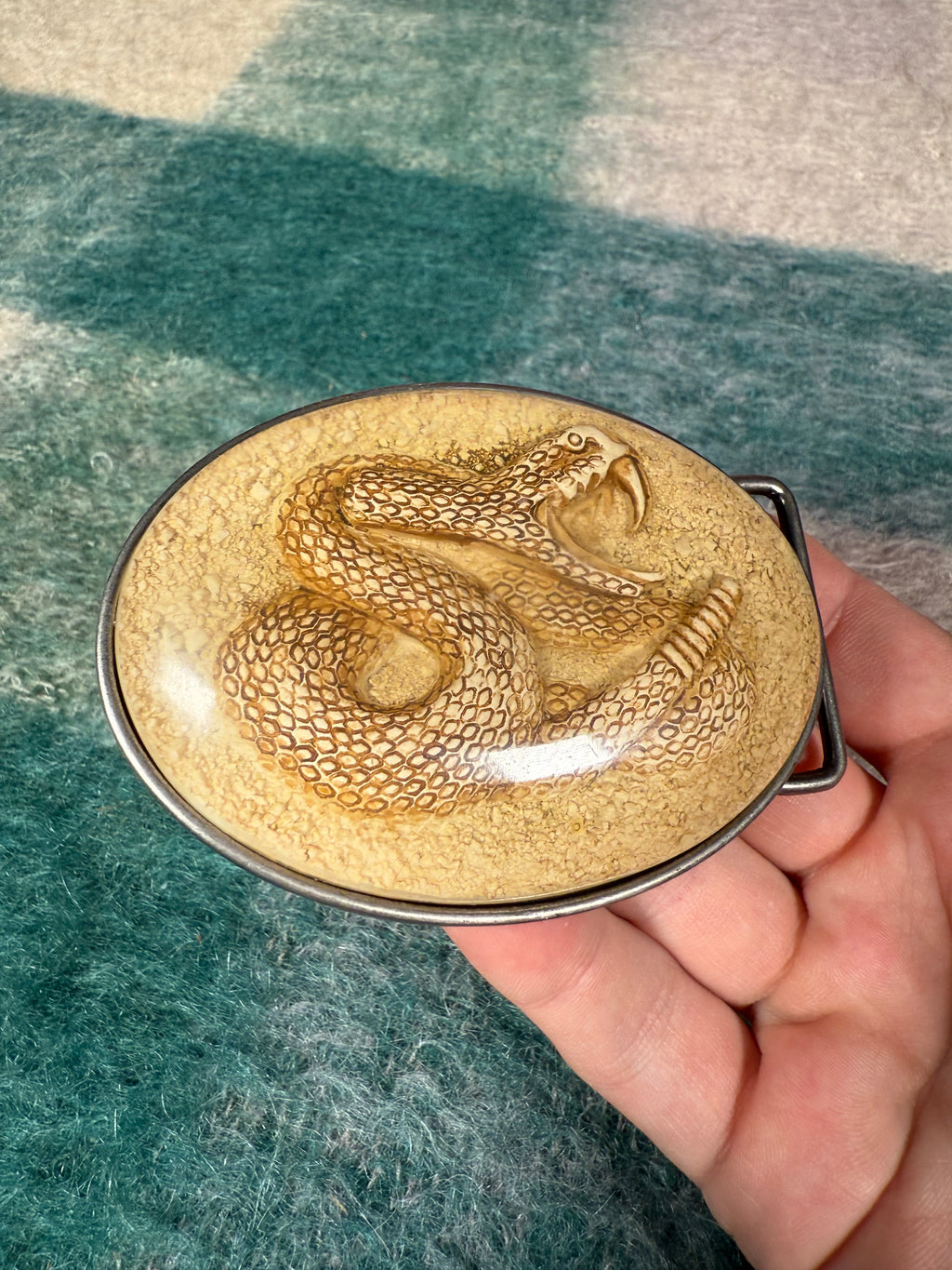 Vintage Snake Bubble Belt Buckle