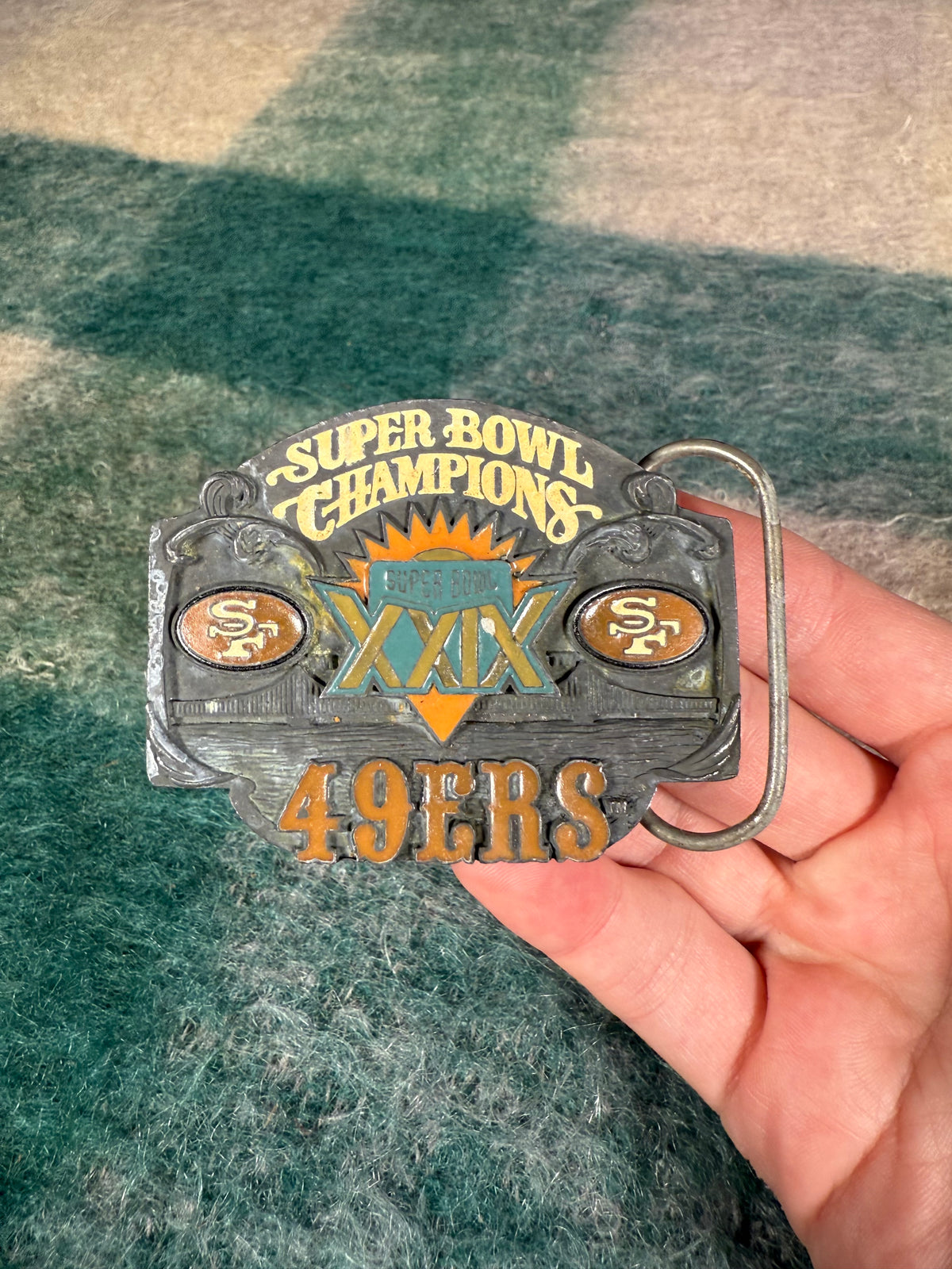Vintage San Fransisco 49ers Super Bowl XXIX Champions Belt Buckle