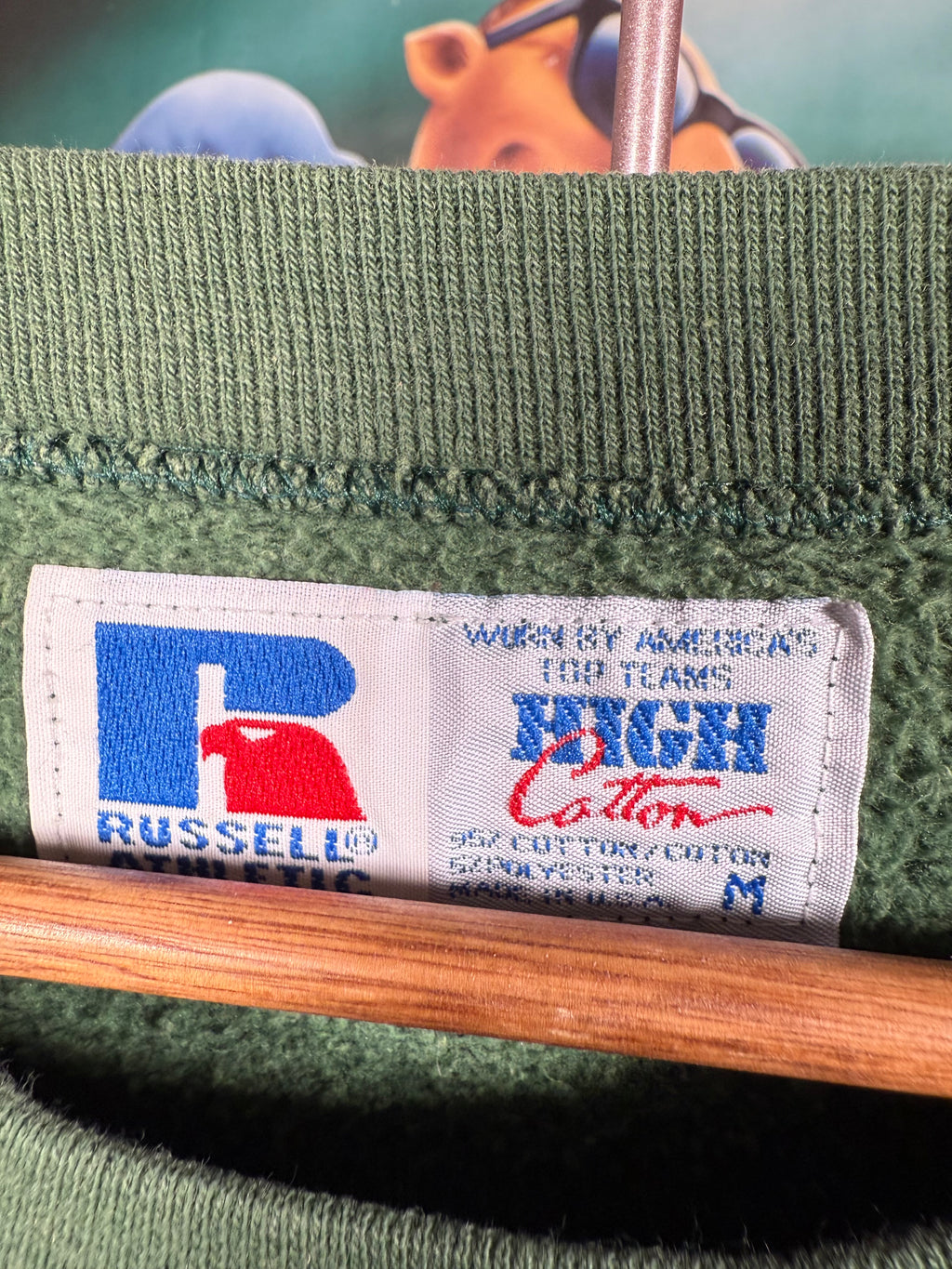 Vintage Russell Athletic Green Thick Sweatshirt (M)