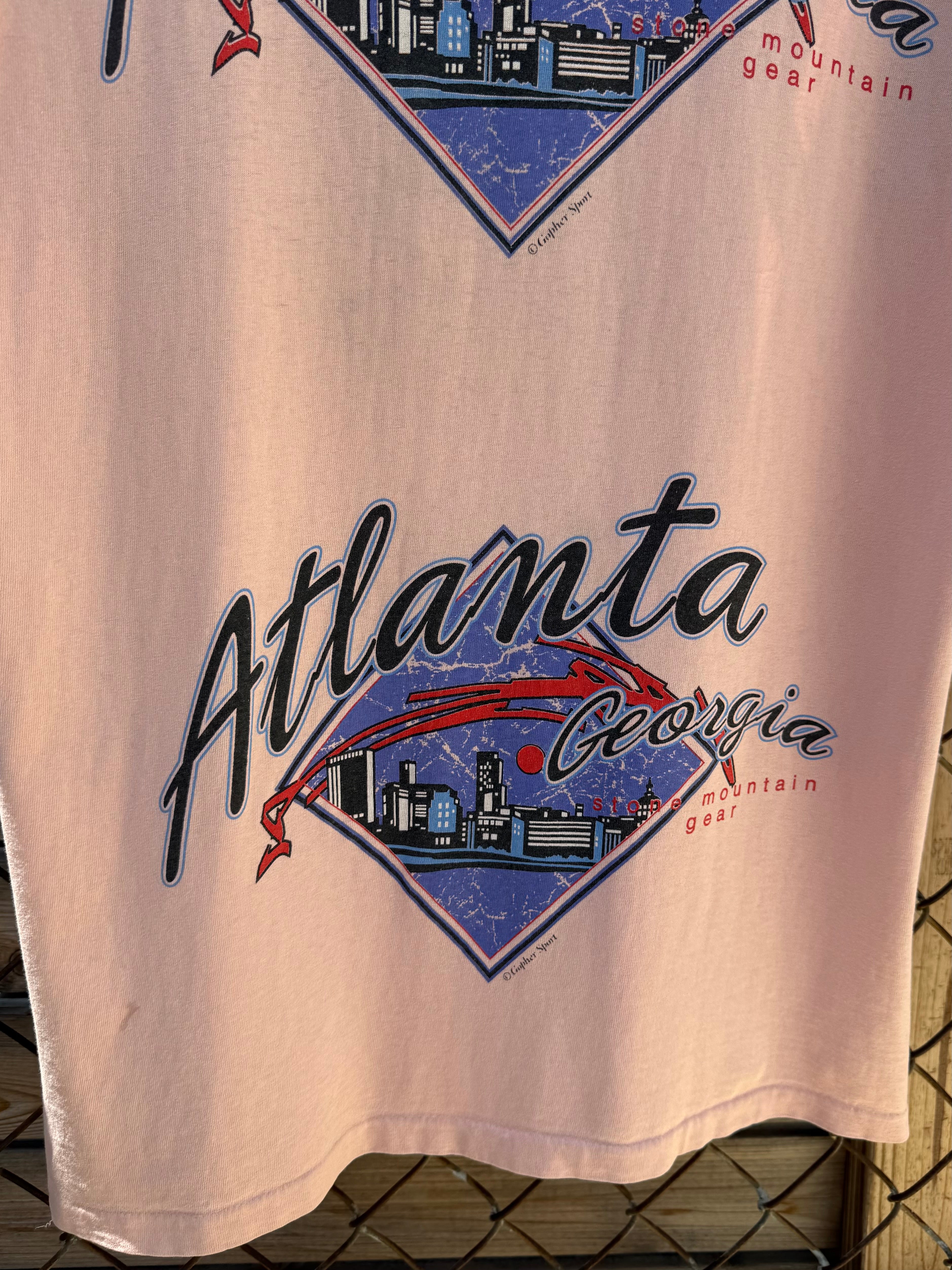 Vintage Distressed Javaman Coffee/Atlanta Georgia Mountain Gear Test Print Shirt (L/XL)
