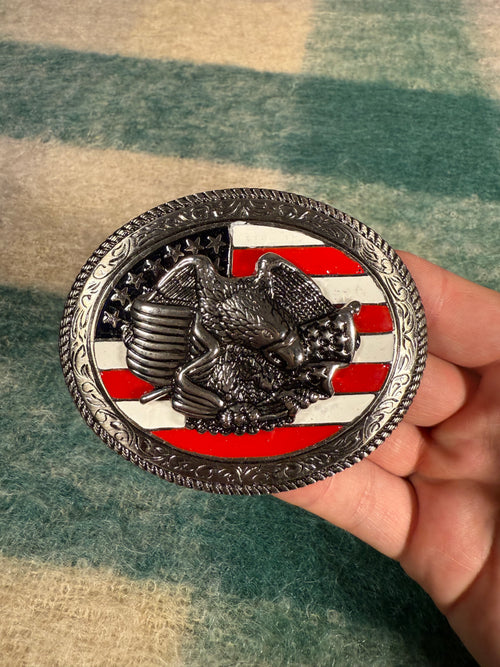 2000s Silver Eagle America Belt Buckle