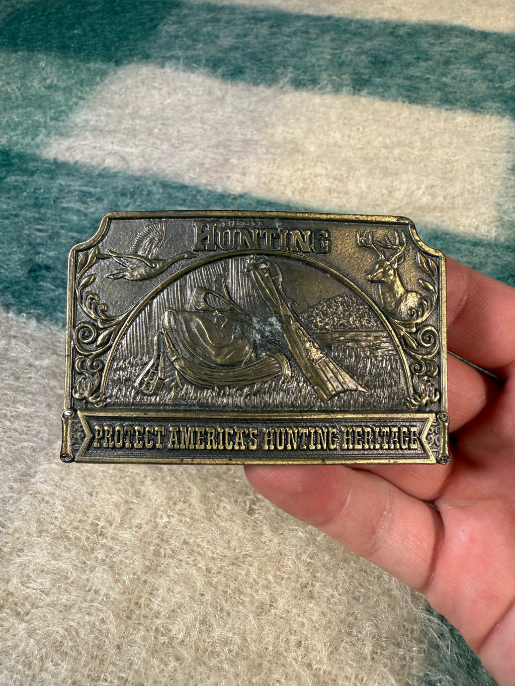Vintage 1976 Protect Americas Hunting Heritage Belt Buckle