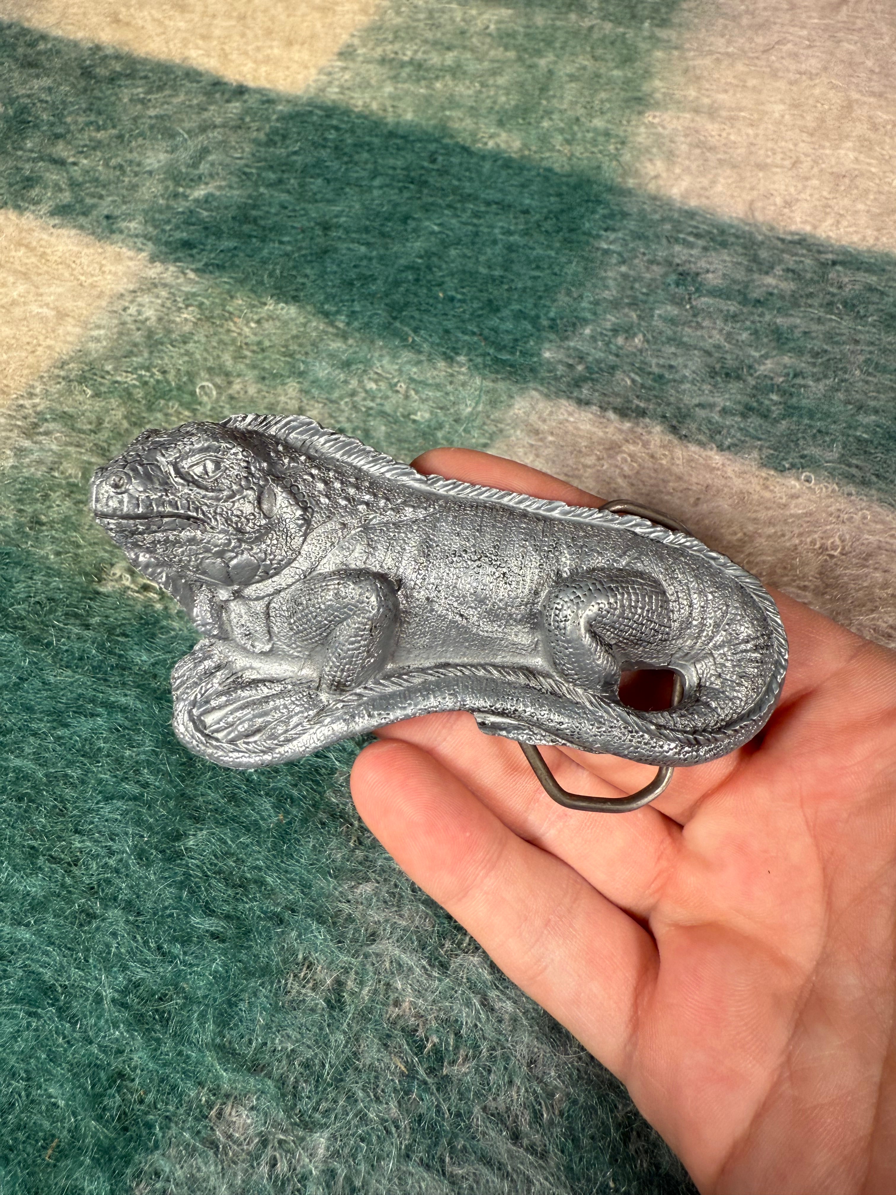 Vintage Iguana 3D Belt Buckle