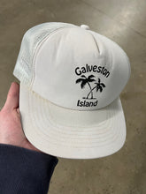 Load image into Gallery viewer, Vintage Galveston Island White Trucker Hat
