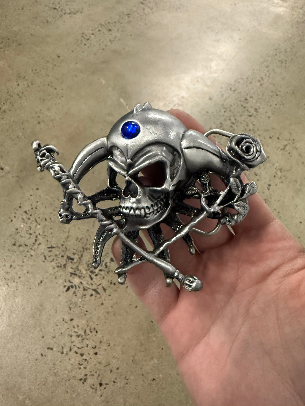 Vintage Skeleton Jester Belt Buckle