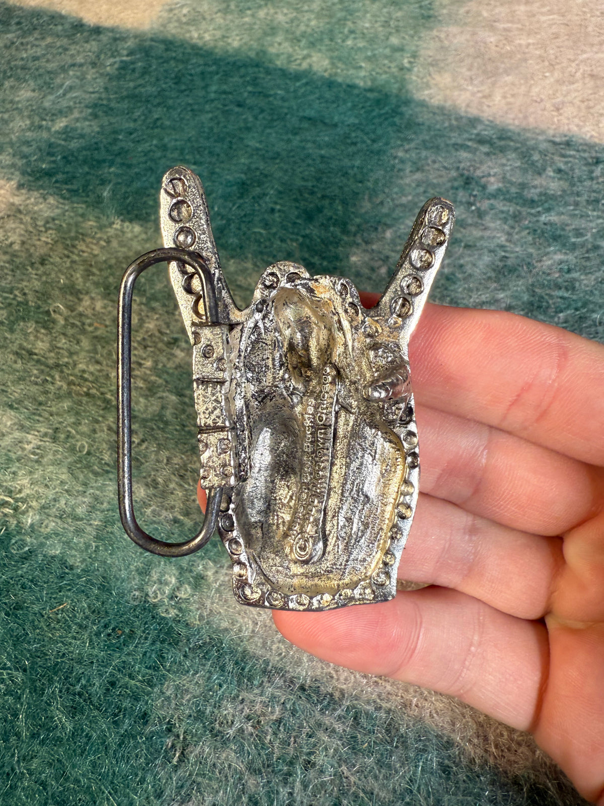 Vintage 2000s Rock On/Devil Horn Hands Belt Buckle
