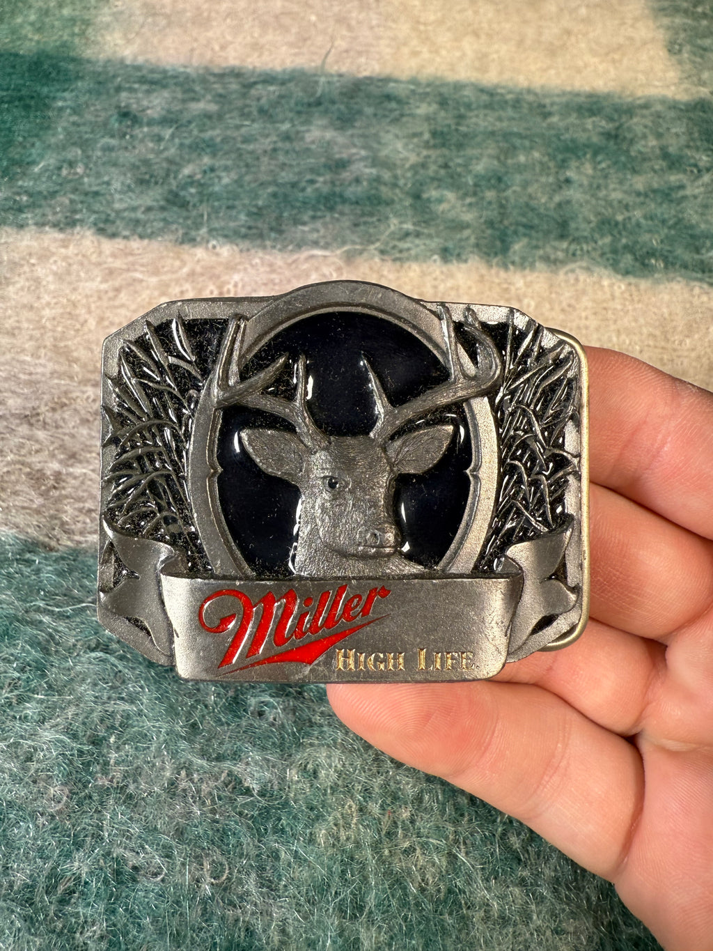 Vintage Miller High Life Buck Belt Buckle