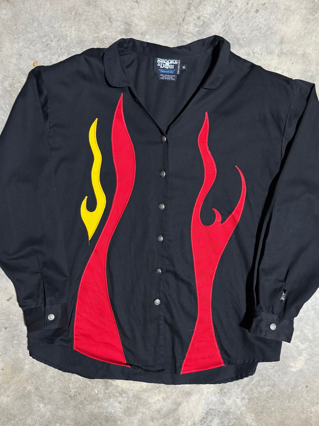 Vintage Brooks & Dunn By Panhandle Slim Flames Shirt (WXL)