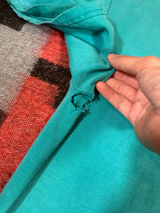 Vintage Distressed 90s Harley Davidson Teal Pocket Tee (XL)