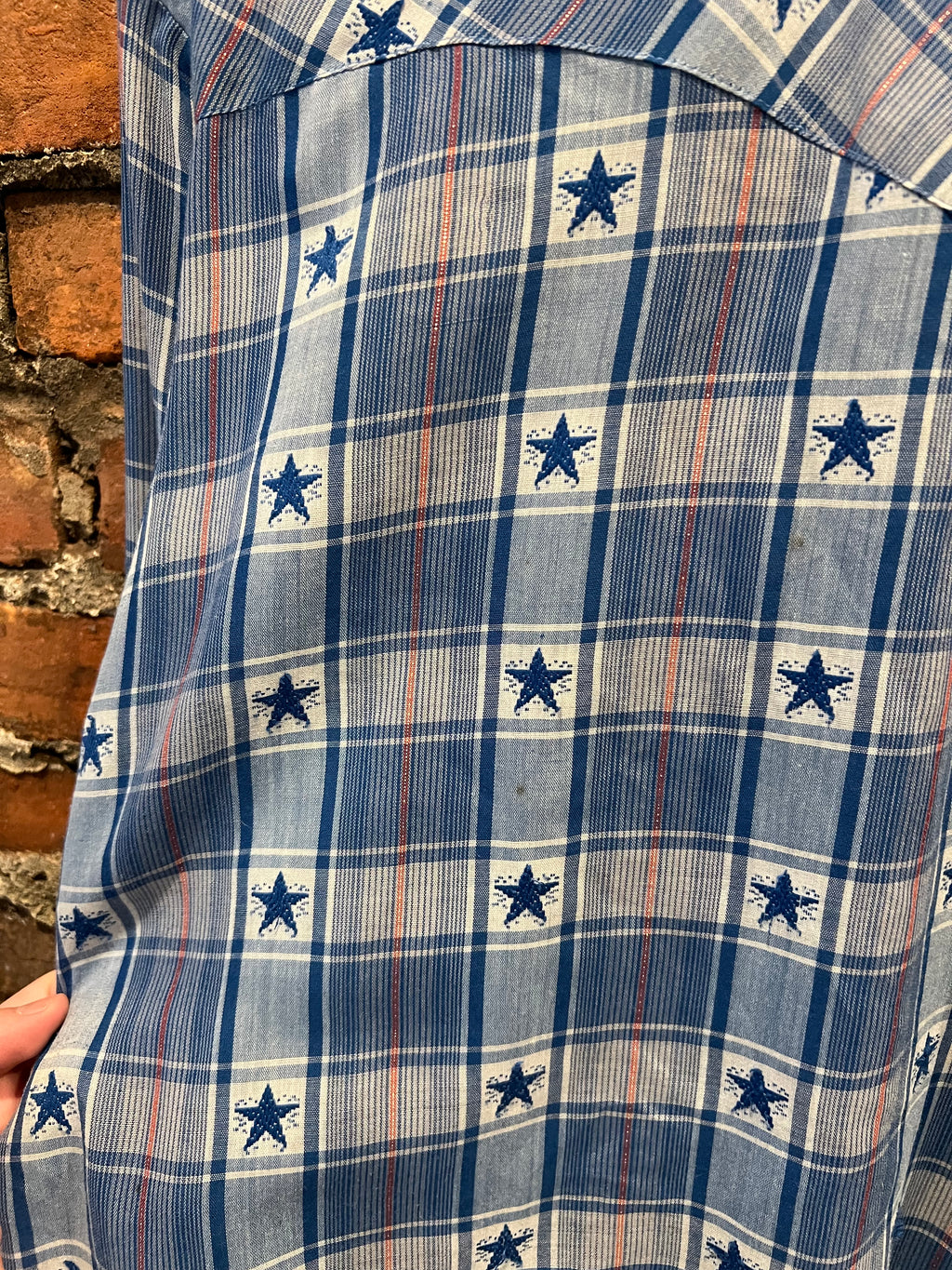 Vintage 90s Blue Western Star Shirt (M)