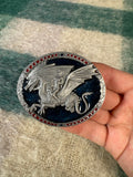 Vintage Girl Riding Dragon Belt Buckle