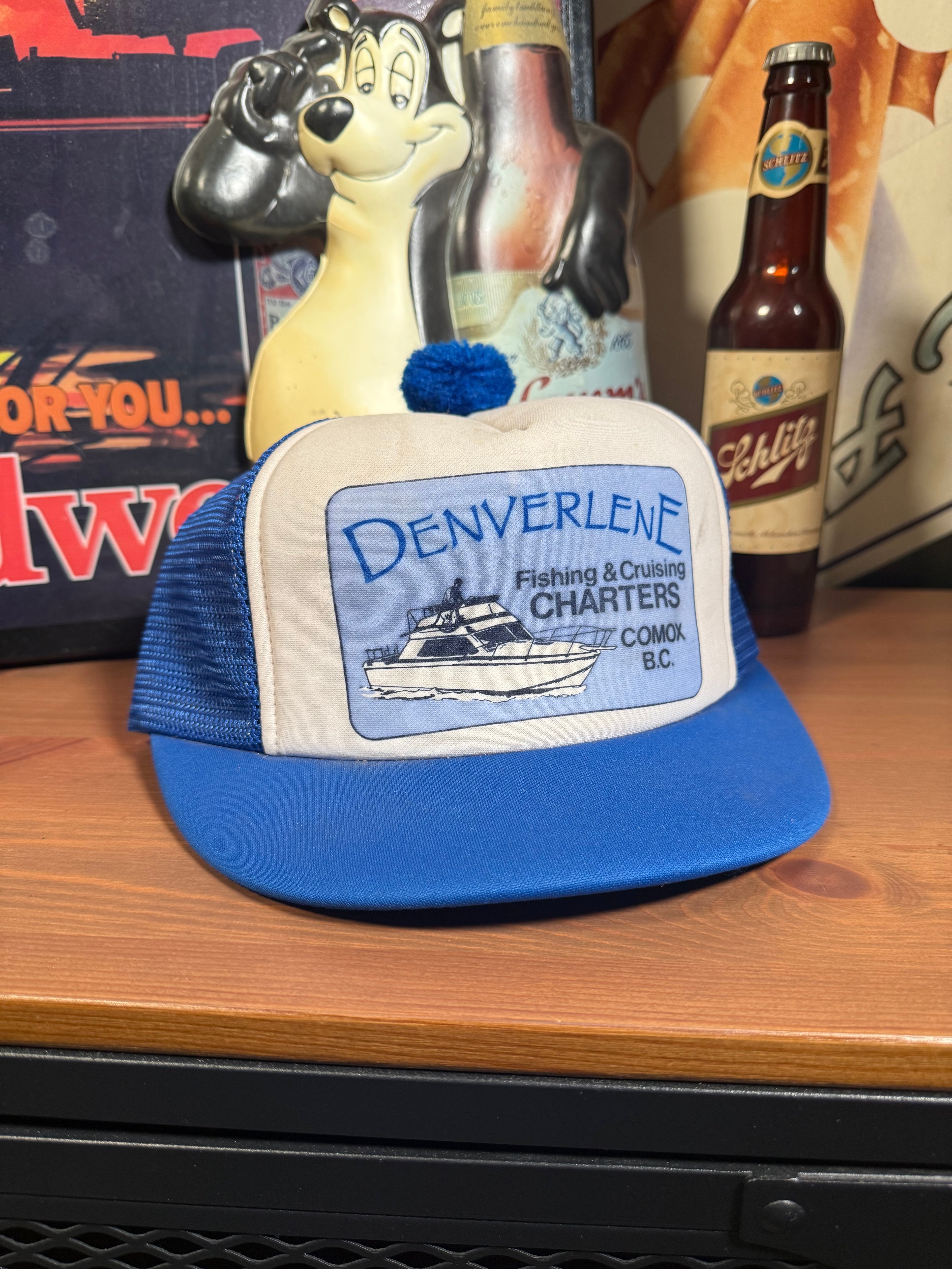 Vintage Fishing & Cruising Charter Short Brim Trucker Hat