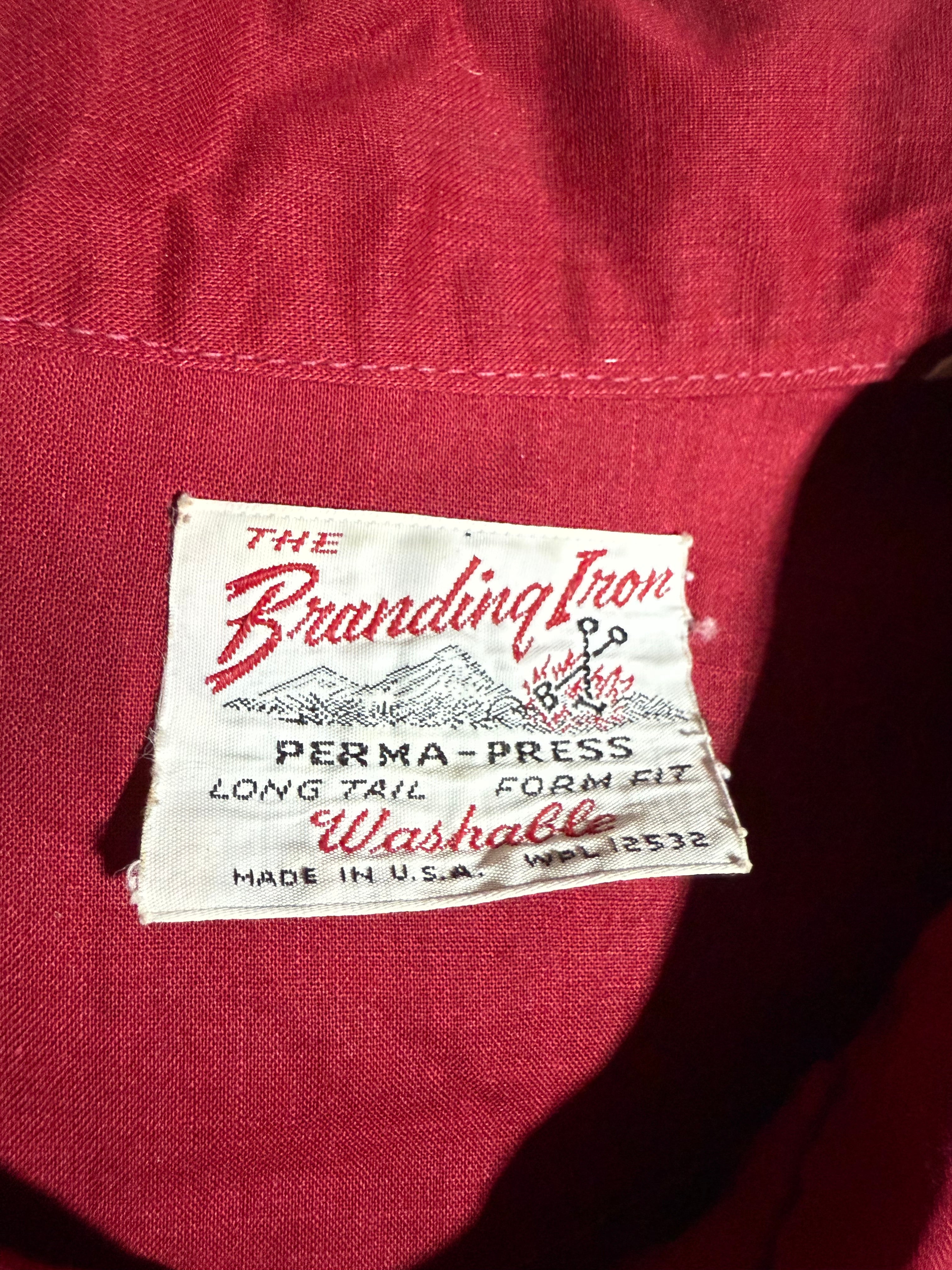 Vintage 70s Branding Iron Pearl Snap Shirt (XL)