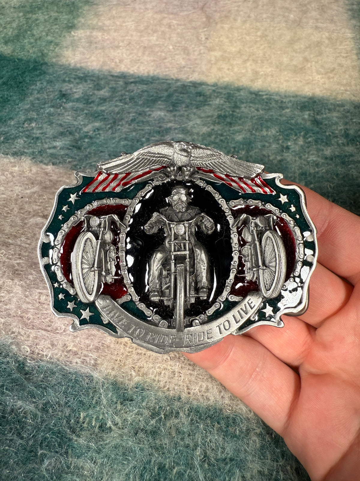 Vintage Live to Ride.. Ride to Live Belt Buckle