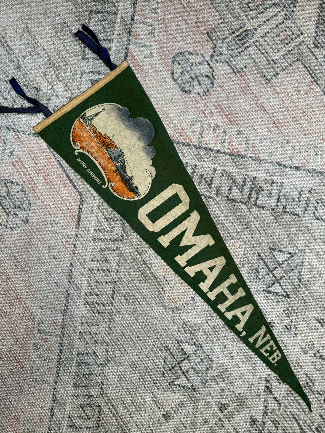Vintage 50s/60s Omaha Nebraska Pennant (26 inch)