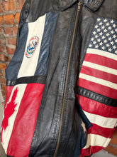 Load image into Gallery viewer, Vintage Suzie’s Leather Flag Jacket (L)
