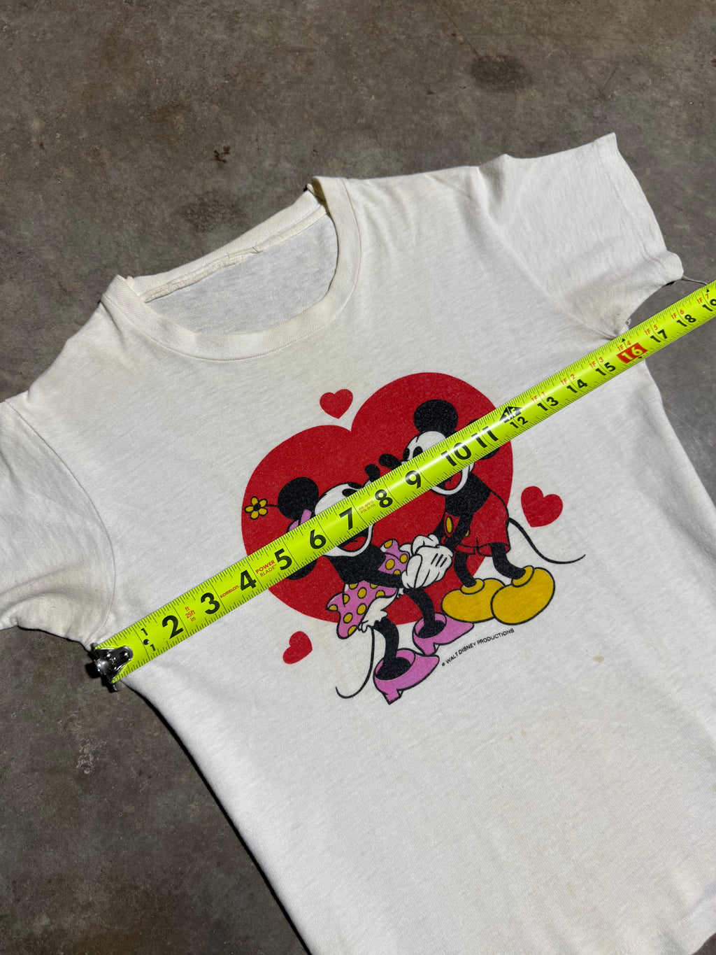 Vintage 70s Mickey and Minnie Heart Tee (XS 16x21)