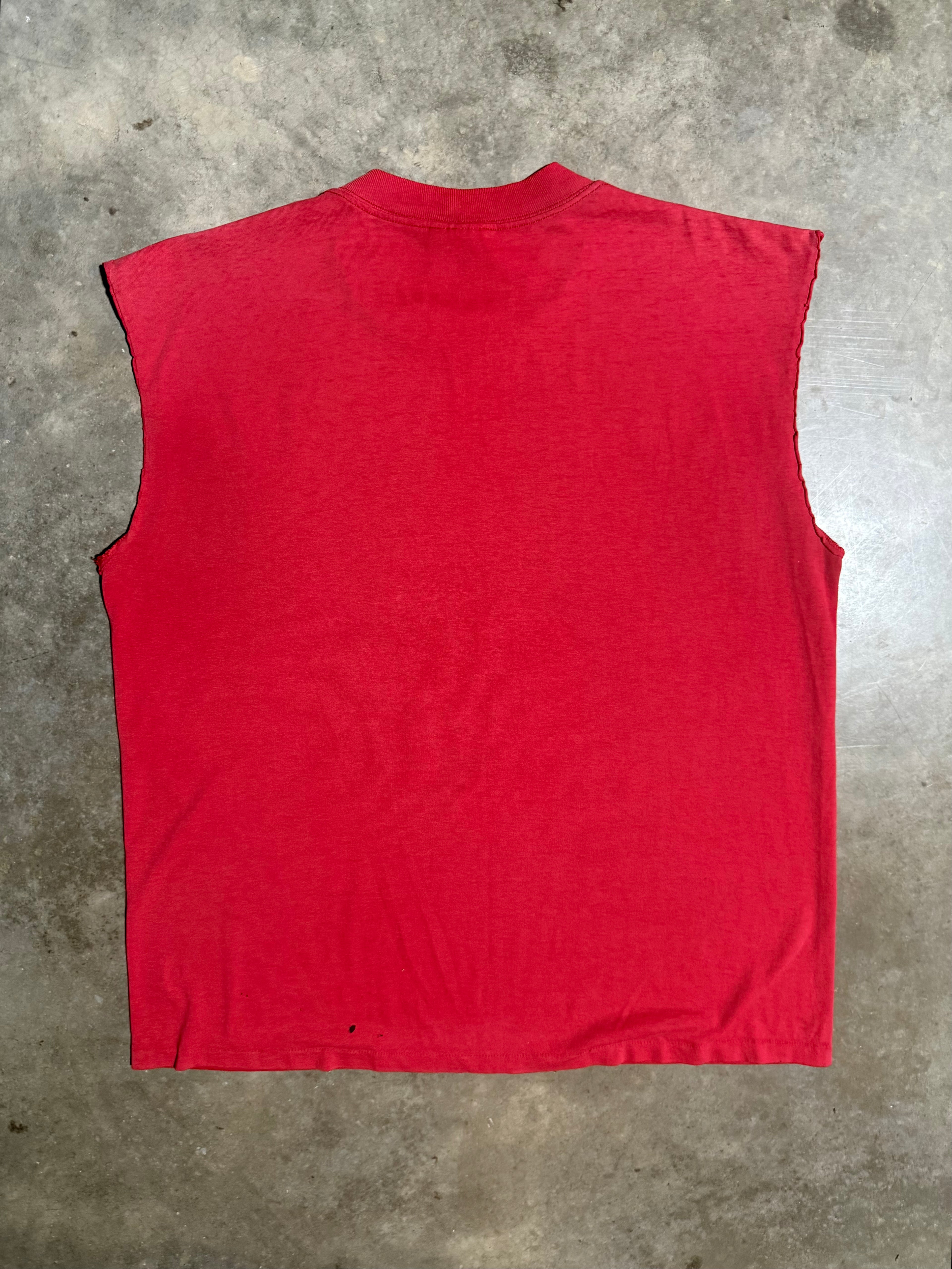 Vintage 90s Cesar El Pueblo Red Cutoff Tee (XL)