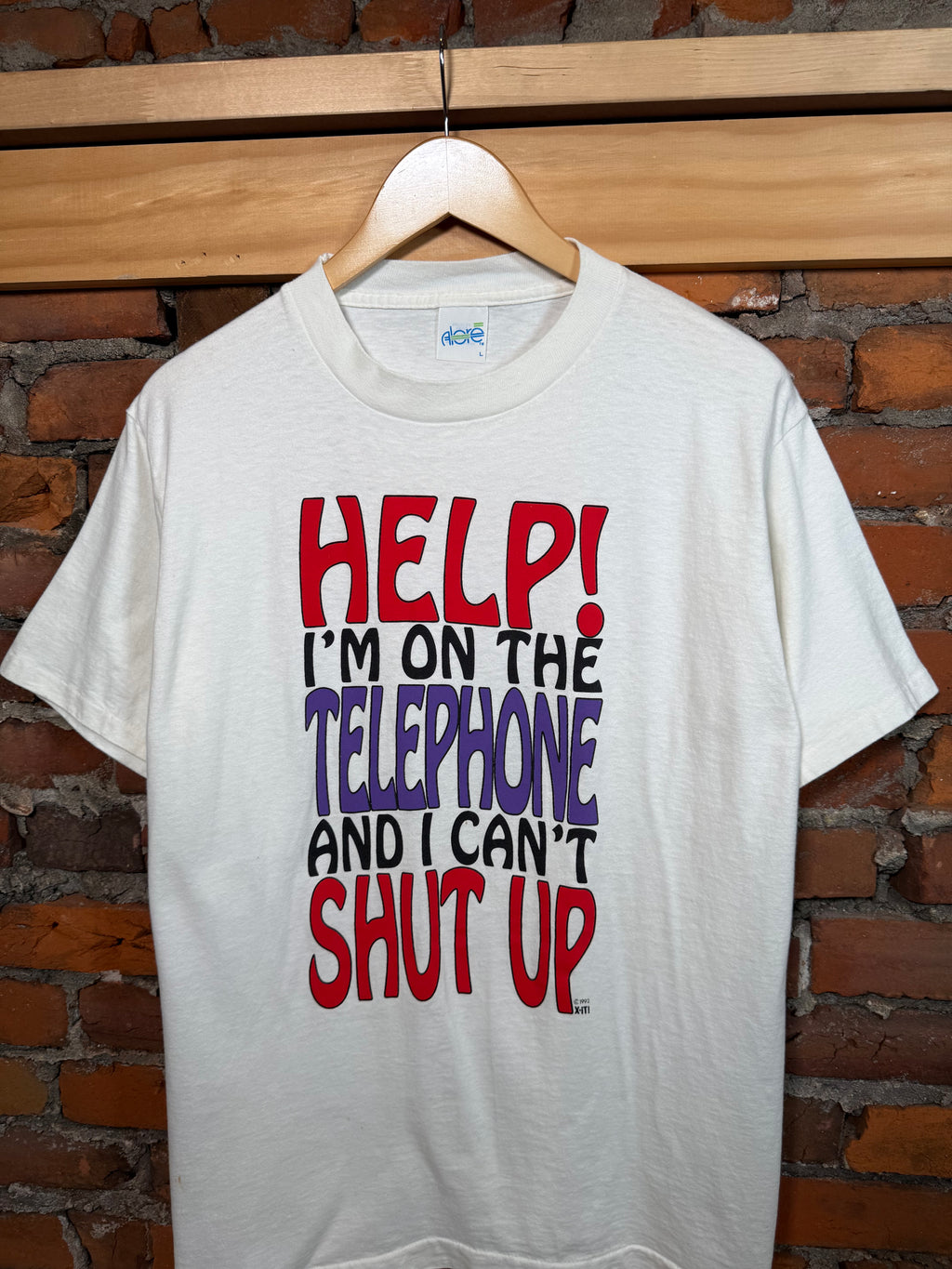 Vintage 1992 Help I’m on the Telephone and I Can’t Shut Up T-Shirt(M/L)