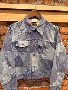 True Vintage Hayes Patchwork Pattern Jean Jacket (36, Small, see measurements)