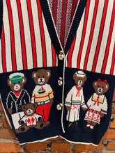 Load image into Gallery viewer, Vintage Boating Bears Cardigan Vest (WM)
