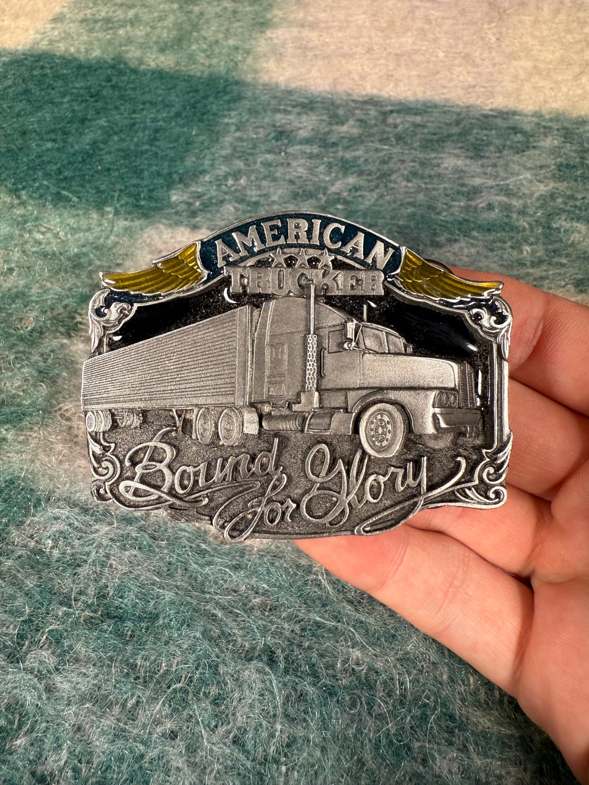 Vintage American Trucker Bound for Glory Belt Buckle