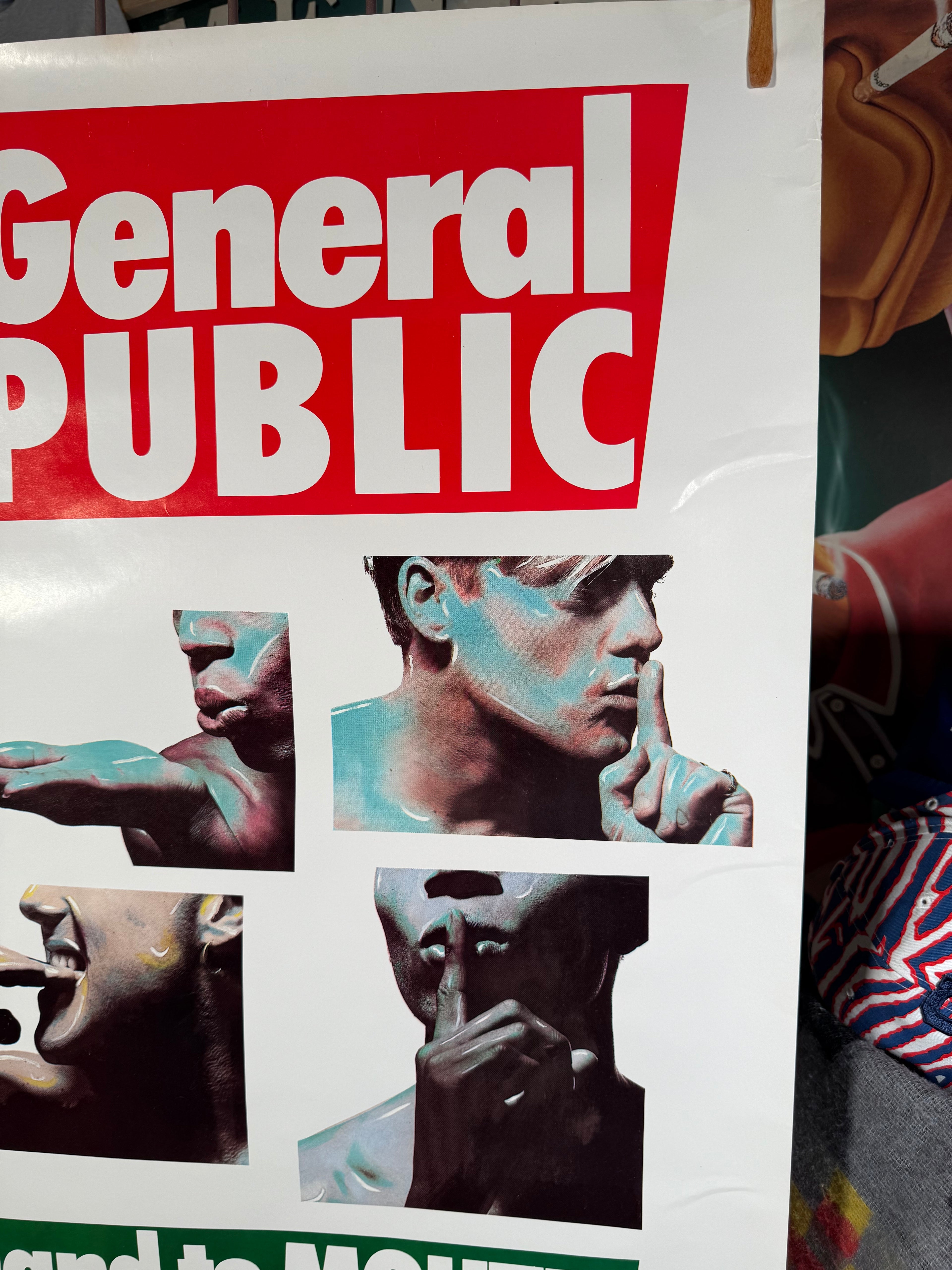 Vintage 1986 General Public Hand To Mouth Poster (2ftx3ft)