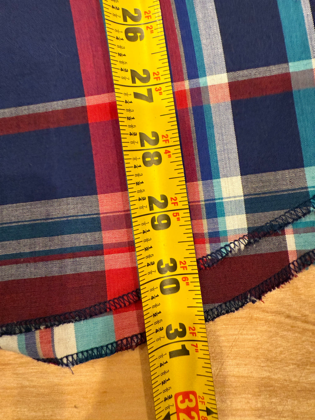 Vintage Wrangler Blue Red and White Pearl Snap Shirt (L)