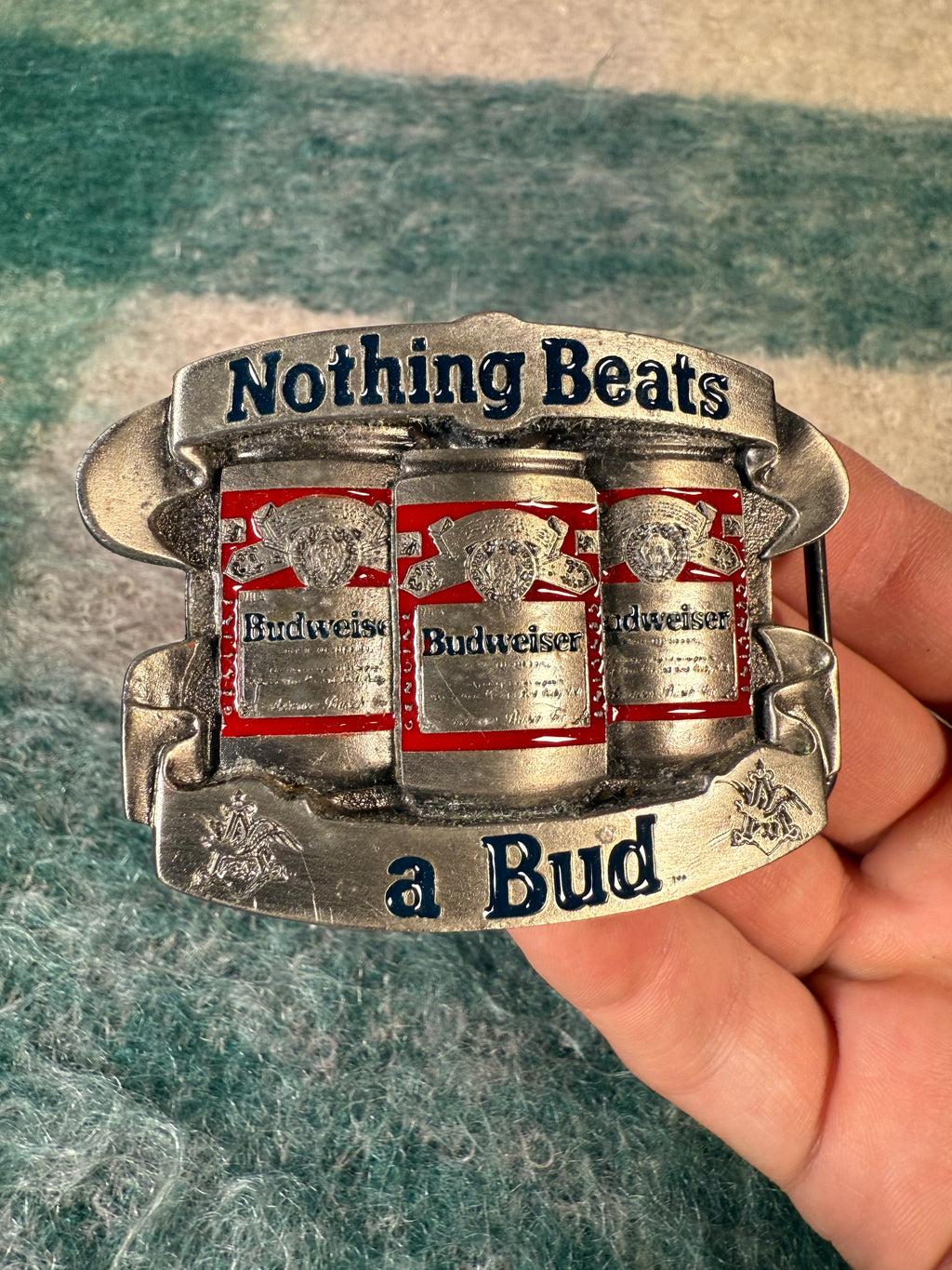 Vintage Budweiser Nothing Beats A Bud Belt Buckle
