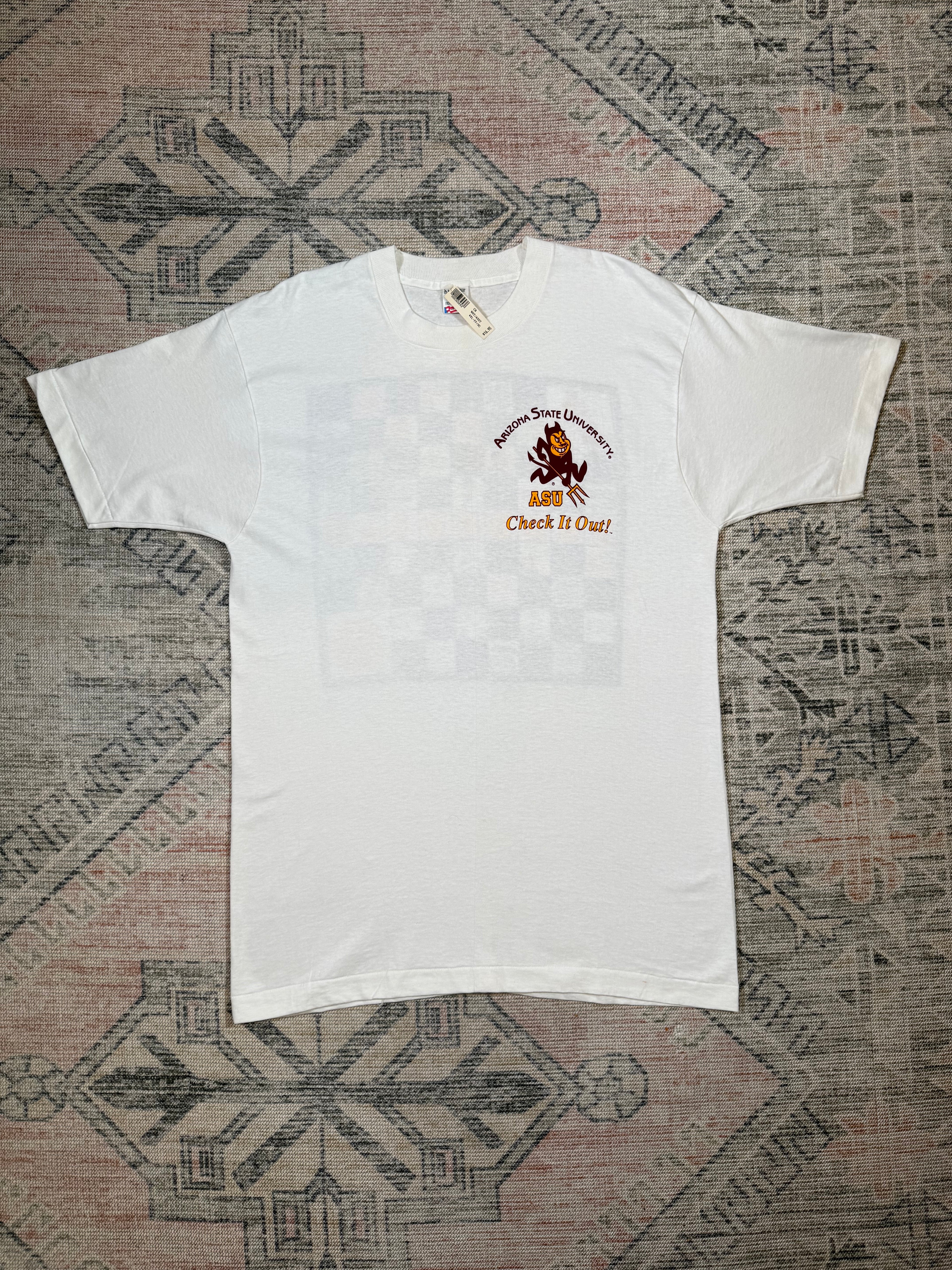 Vintage 1992 Arizona State Checker Board Locations Tee (XL)