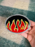 Vintage 2000s Flames Belt Buckle