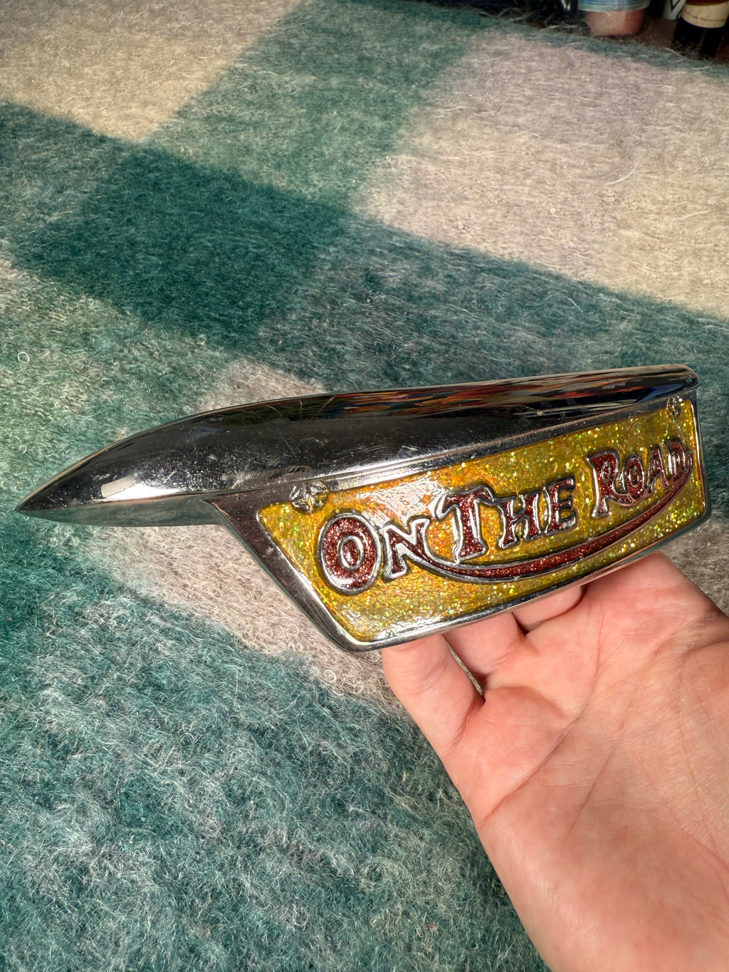 Vintage Oversized On The Road Belt Buckle