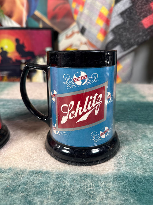Set of 2 Vintage Budweiser and Schlitz Mugs