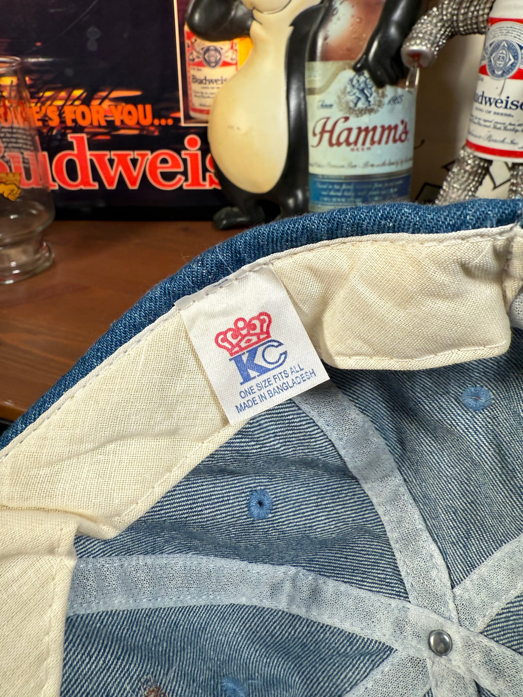 Vintage Rodem Denim and Suede Leather Strap Hat