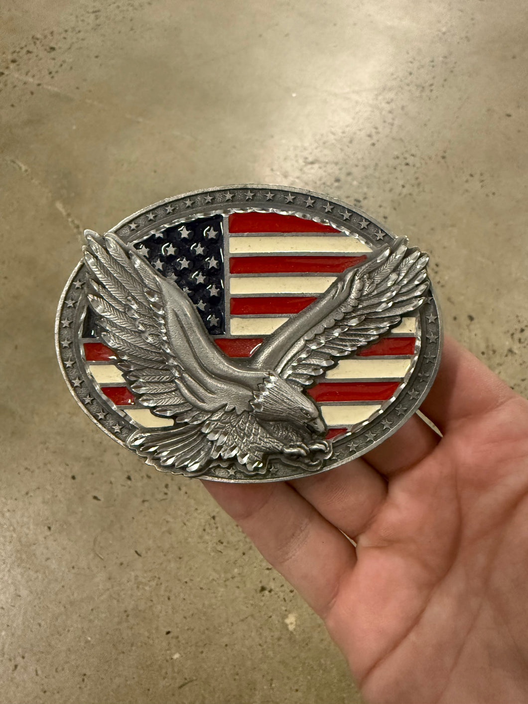 2000s Soaring Eagle American Flag Belt Buckle