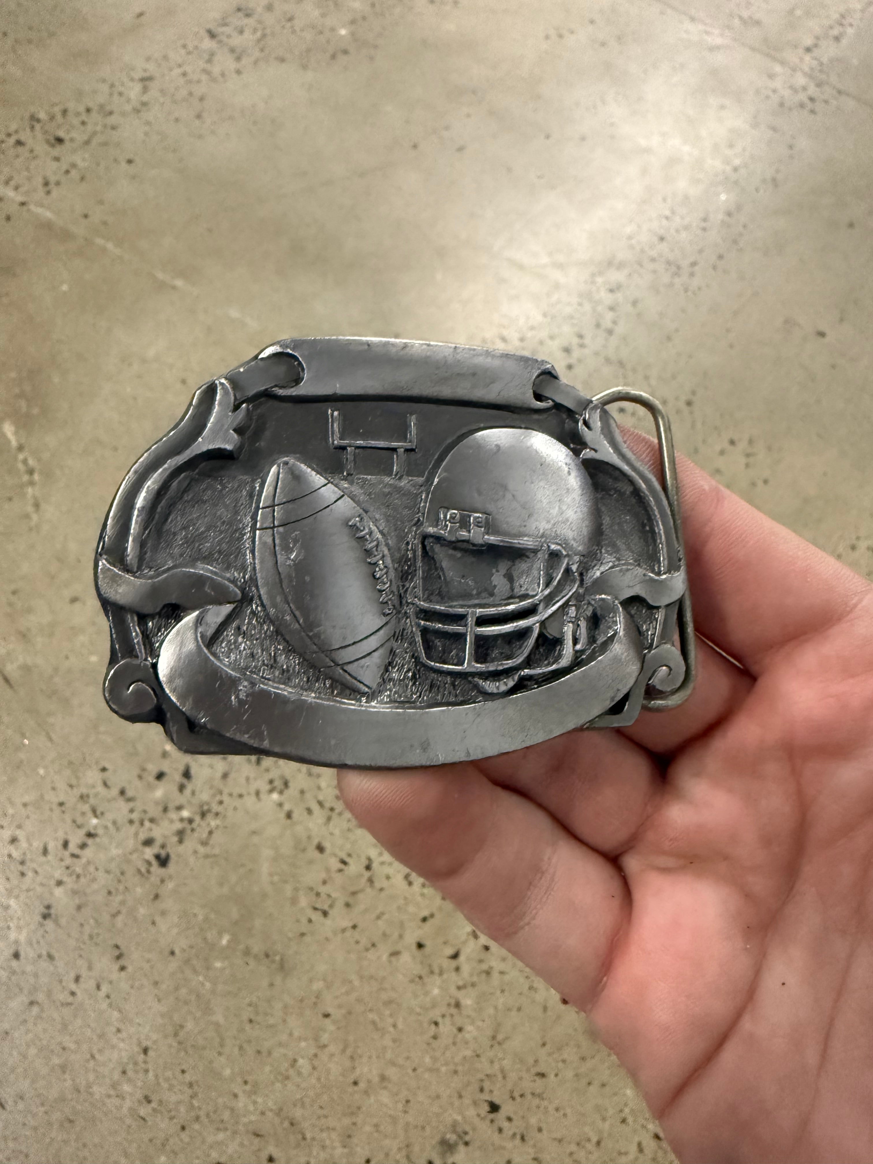 Vintage Football and Helmet Belt Buckle