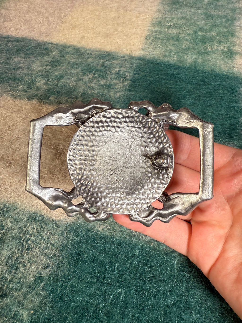 Vintage 3D Skull In Resin Claw Belt Buckle