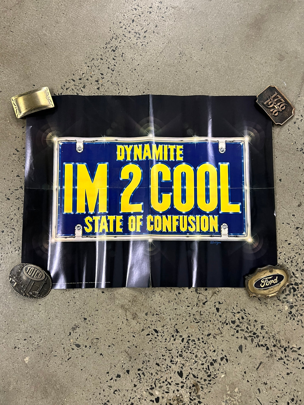 Vintage 1976 I’m 2 Cool License Plate Poster (20.5x16)