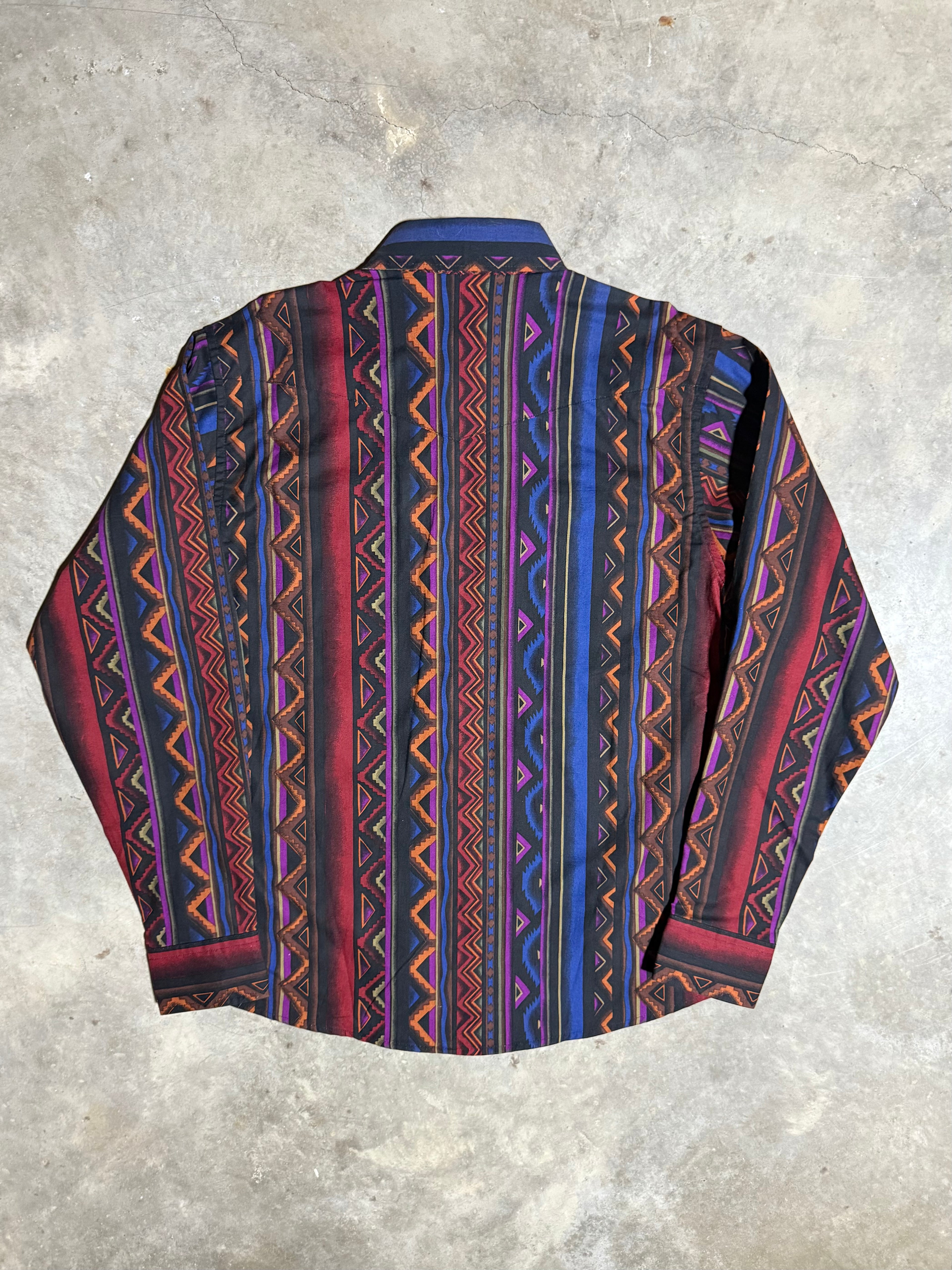 Vintage Wrangler Checotah Pattern Western Shirt (Youth XL)