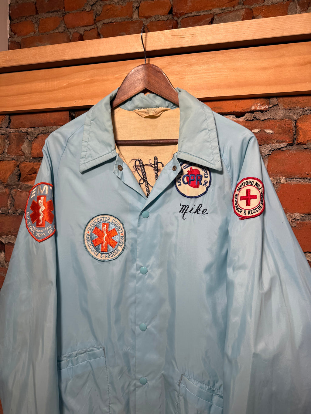 Vintage 70s Deptford Rescue Chainstitched Patch Jacket (L)