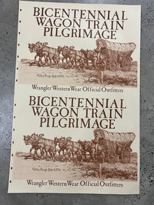 Vintage 1976 Wrangler Bicentennial Wagon Trail Pilgrimage Poster (23x35inch)