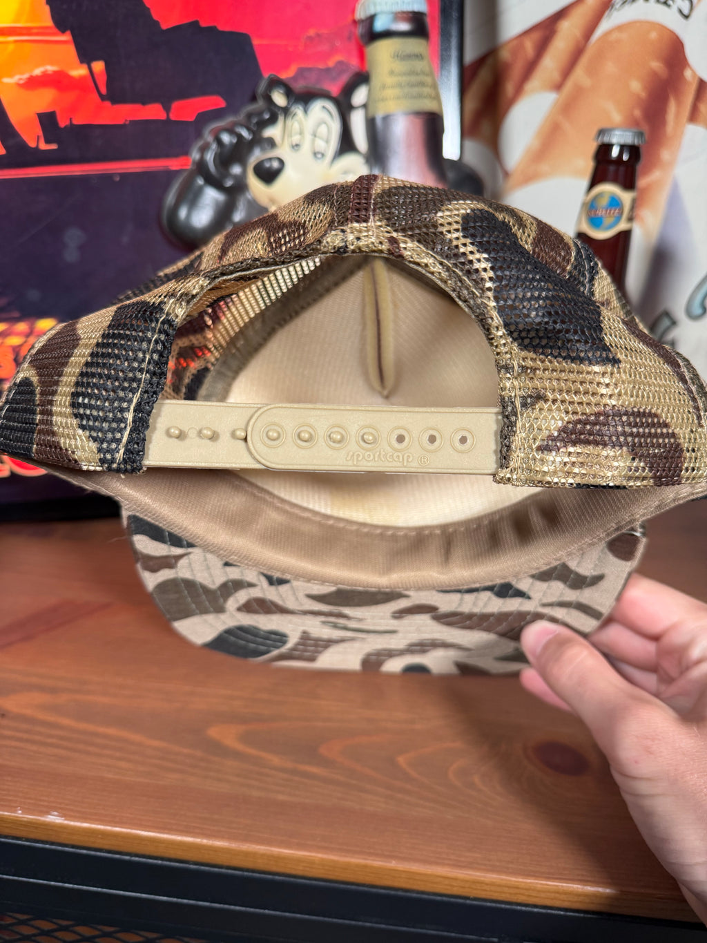 Vintage Trojan Explosives Camo Trucker Hat