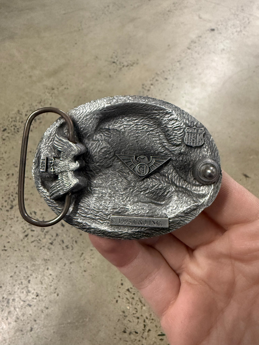 Vintage 1995 USA Land of the Free Belt Buckle