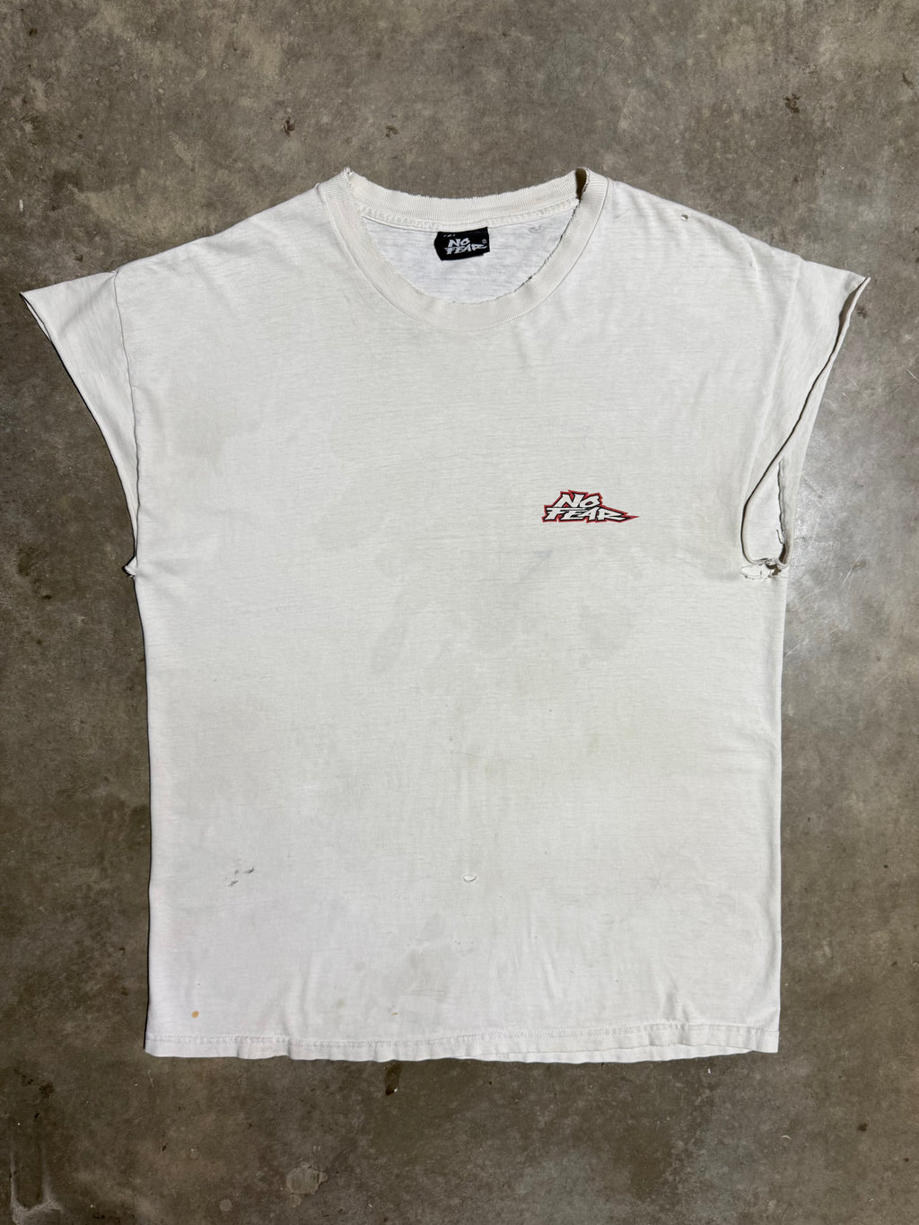 Vintage No Fear Can of Whoop-Ass Distressed Cutoff Tee (L)