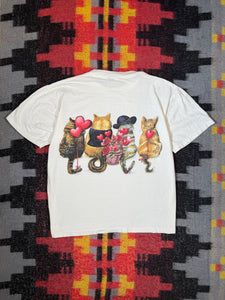 Vintage Cats in Clothes Double Sided Shirt (L)