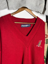 Load image into Gallery viewer, Vintage Embroidered Golf V-Neck Sweater (XL)
