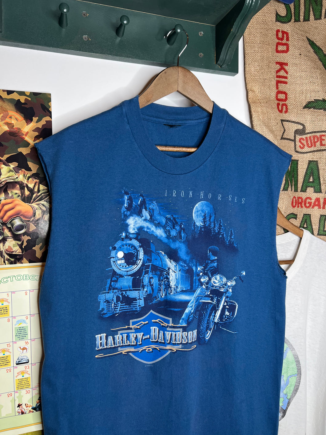 Vintage 2000 Harley Iron Horses Cutoff Shirt (L)